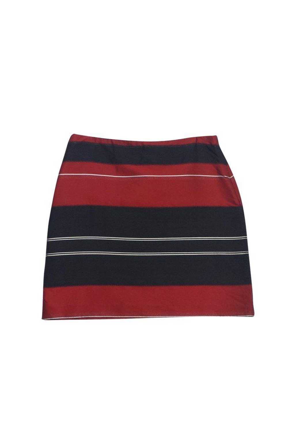 Michael Kors - Red & Black Striped Miniskirt Sz 10 - image 1