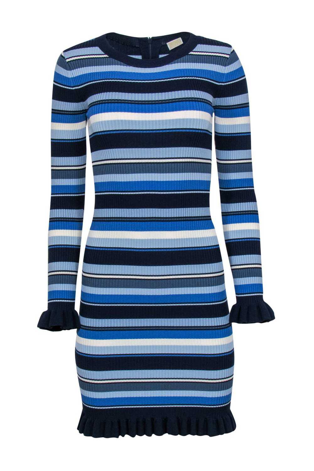 Michael Michael Kors - Blue Striped Ribbed Knit B… - image 1