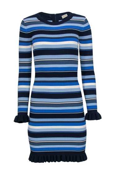 Michael Michael Kors - Blue Striped Ribbed Knit Bo