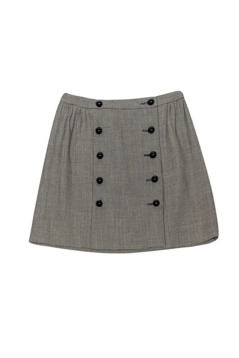 Milly - Black & White Skirt w/ Oversized Buttons … - image 2
