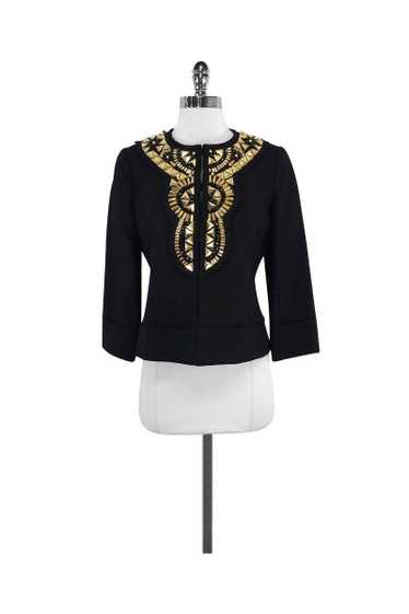 Milly - Black Embellished Cotton Jacket Sz 4