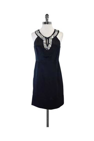 Milly - Black Silk Sleeveless Embellished Dress Sz