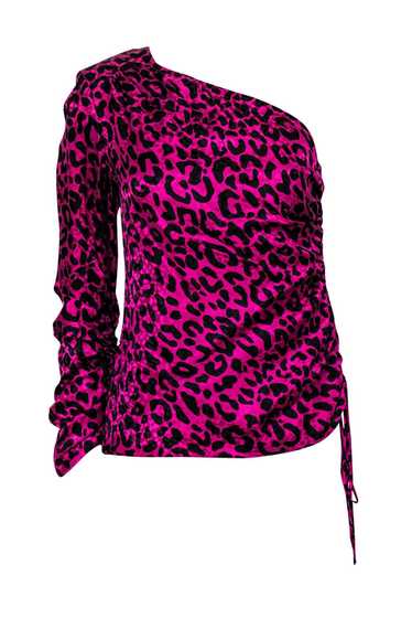 Milly - Magenta & Black Leopard Print One-Shoulde… - image 1