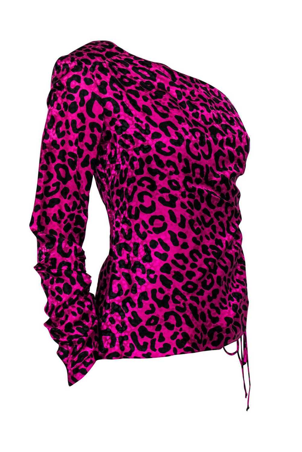 Milly - Magenta & Black Leopard Print One-Shoulde… - image 2