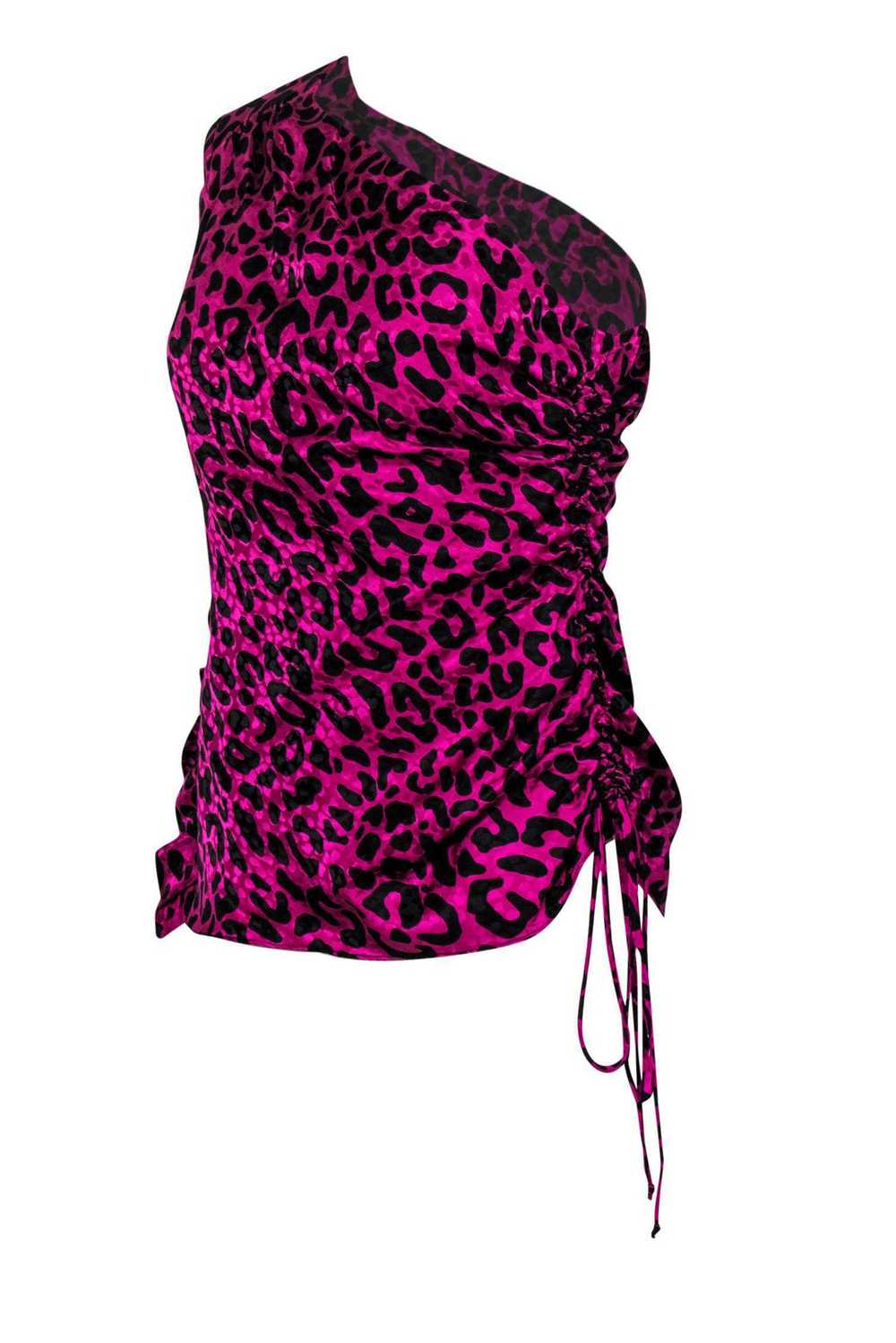 Milly - Magenta & Black Leopard Print One-Shoulde… - image 3