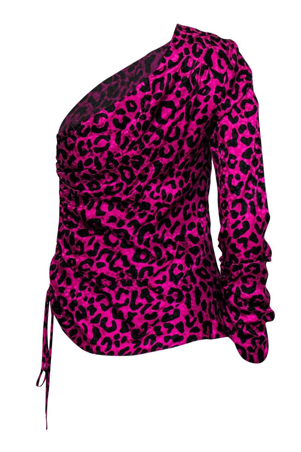 Milly - Magenta & Black Leopard Print One-Shoulde… - image 4