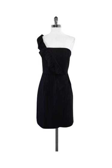 Milly - Metallic Black One Shoulder Dress Sz 2 - image 1