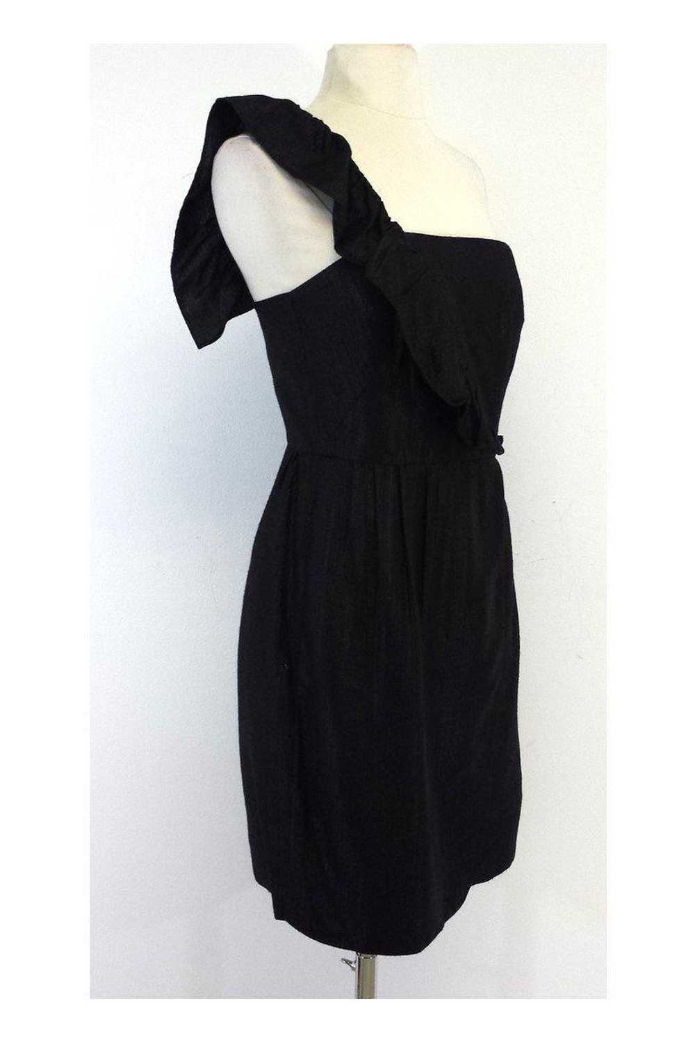 Milly - Metallic Black One Shoulder Dress Sz 2 - image 2