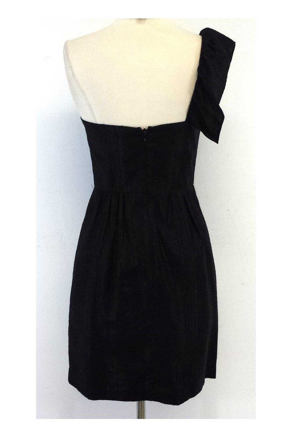 Milly - Metallic Black One Shoulder Dress Sz 2 - image 3