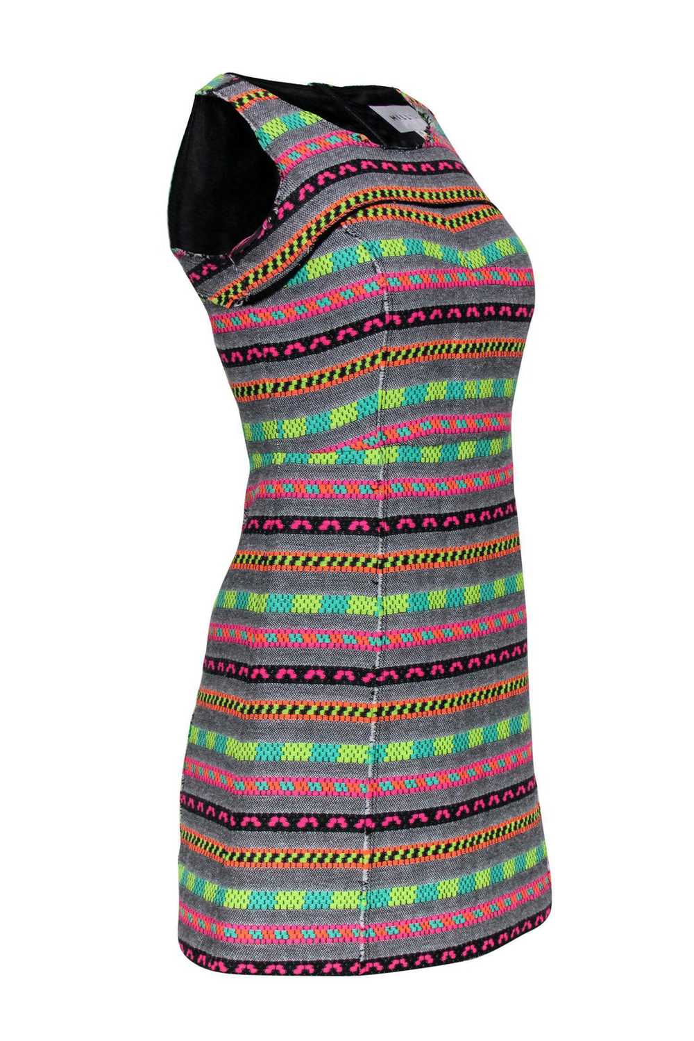 Milly - Multicolor Aztec Print Striped Tweed Fit … - image 2