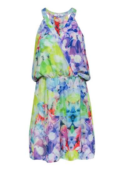 Milly - Multicolor Pastel Floral Print Mini Dress 