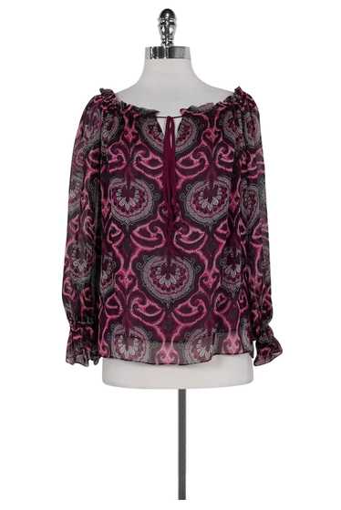 Milly - Pink & Purple Paisley Print Silk Top Sz 4