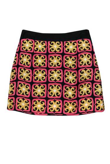 Milly - Pink, Yellow & Black Printed Silk Skirt Sz