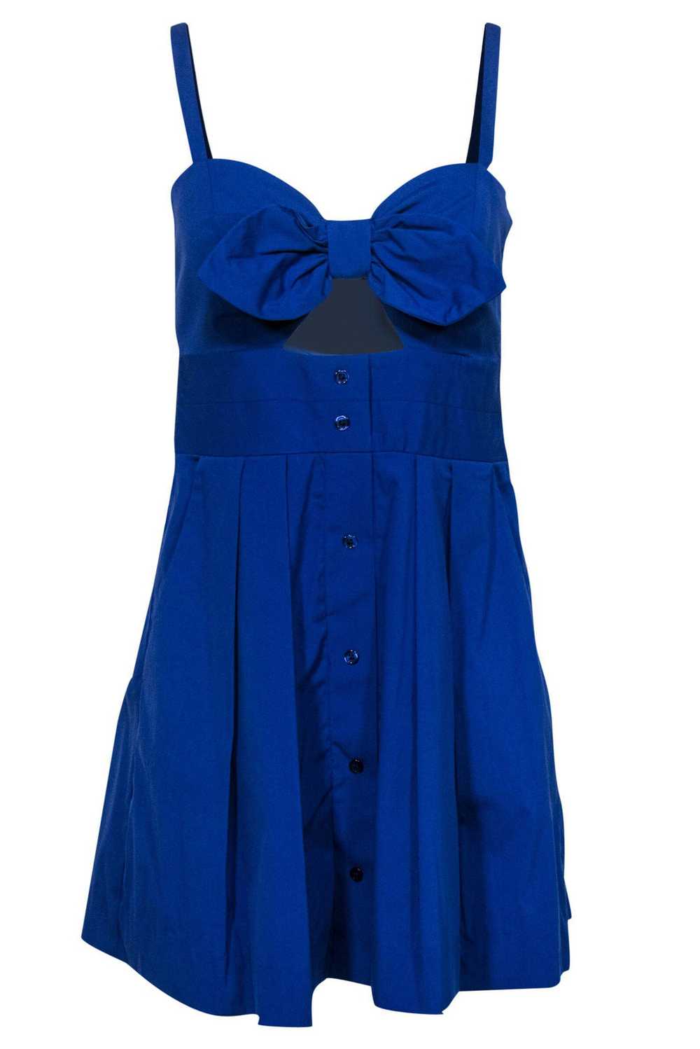 Milly - Royal Blue Fit & Flare Dress w/ Bow Sz 2 - image 1