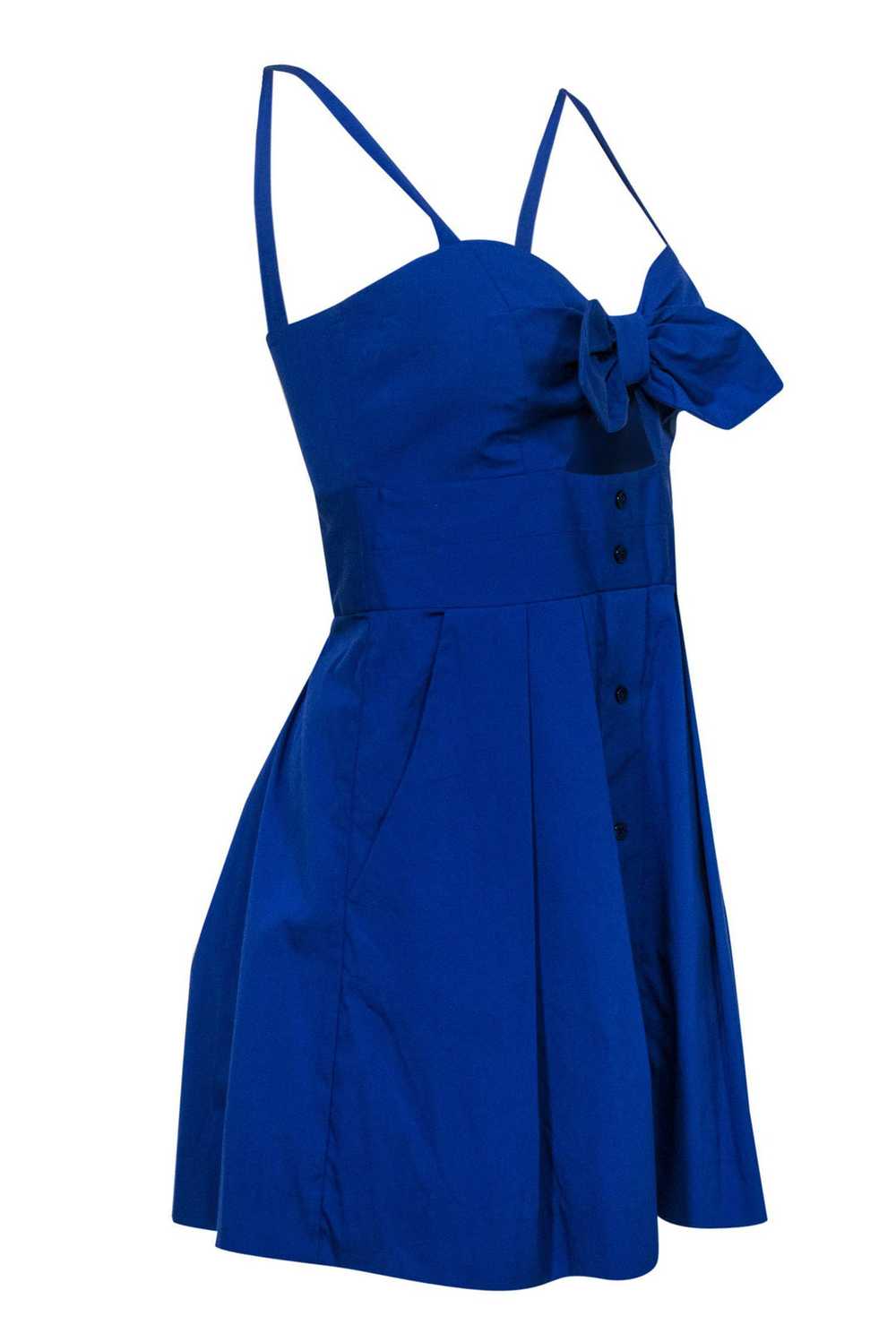 Milly - Royal Blue Fit & Flare Dress w/ Bow Sz 2 - image 2