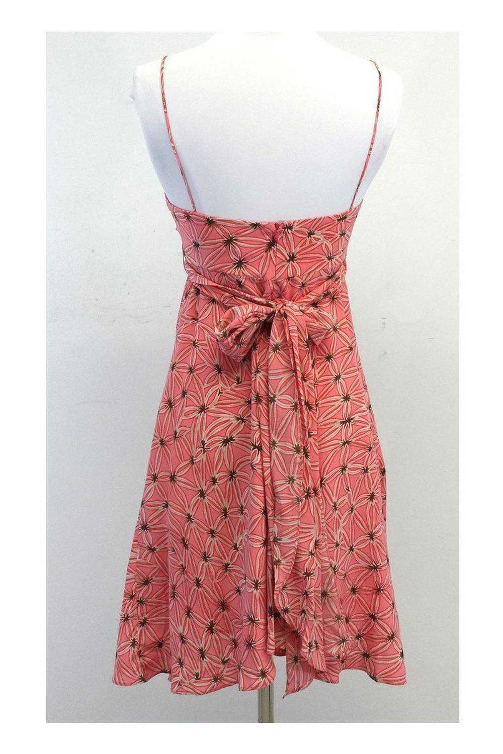 Milly - Salmon & Tan Floral Silk Spaghetti Strap … - image 3