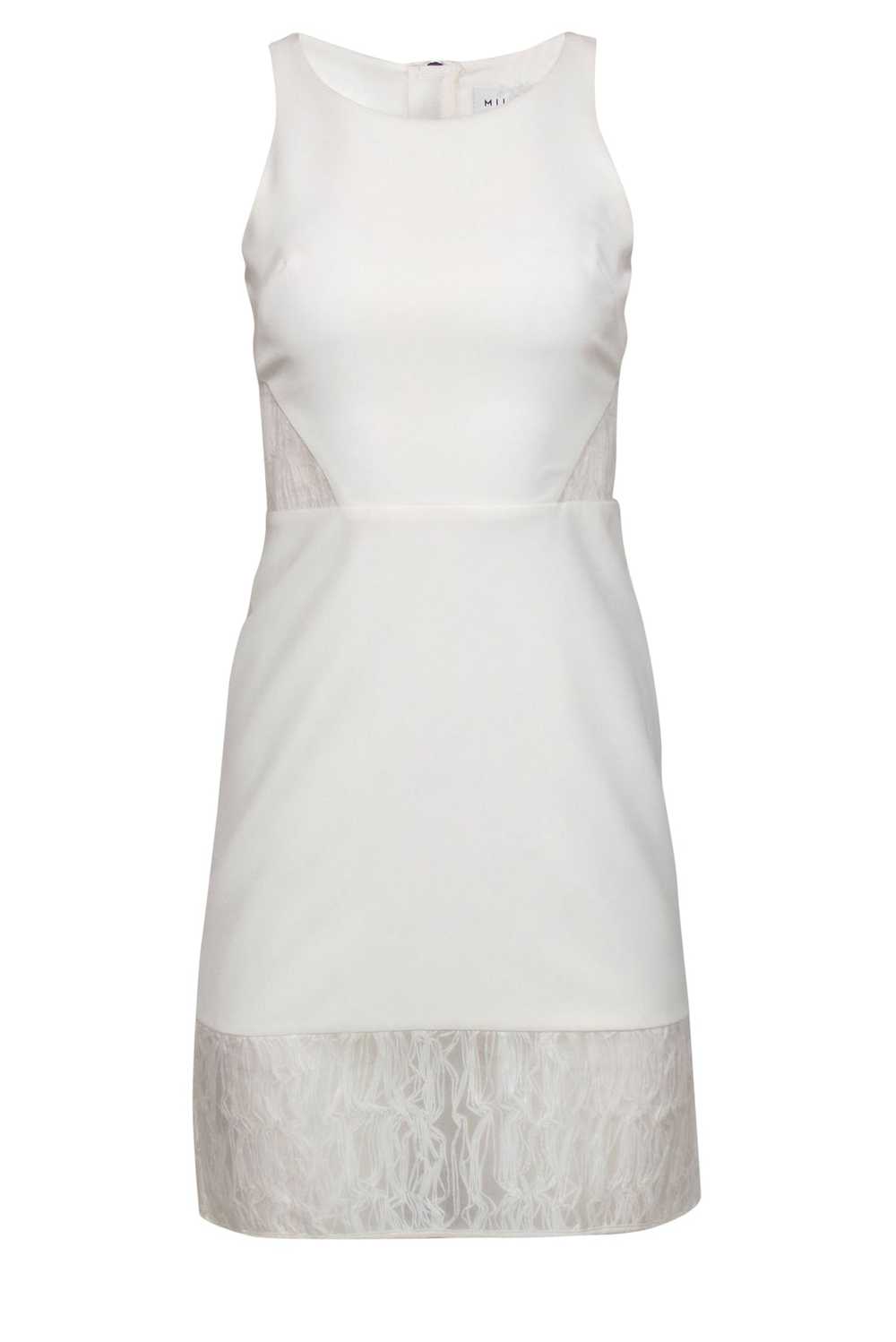 Milly - White A-Line Dress w/ Sheer Mesh Cutouts … - image 1