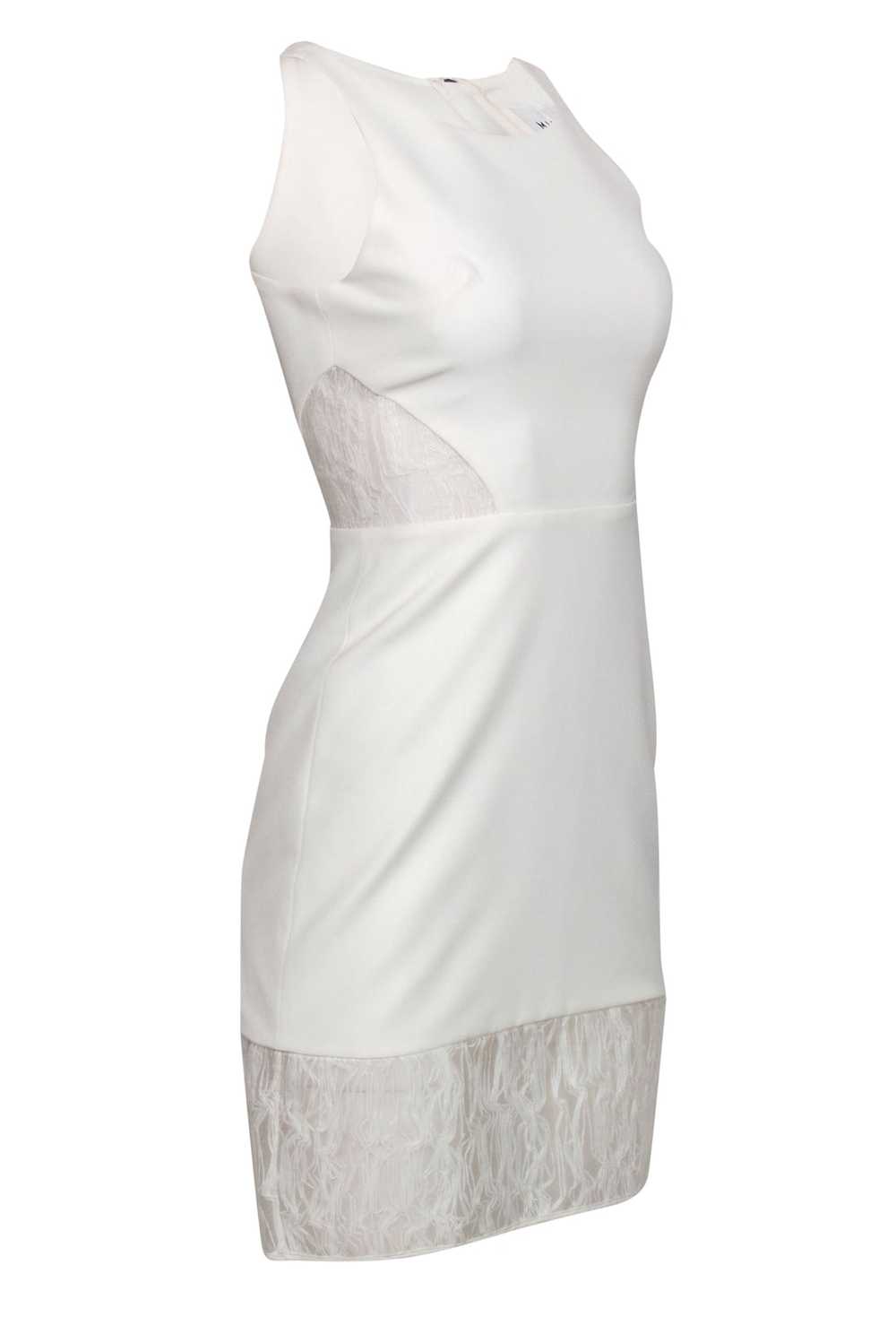 Milly - White A-Line Dress w/ Sheer Mesh Cutouts … - image 2