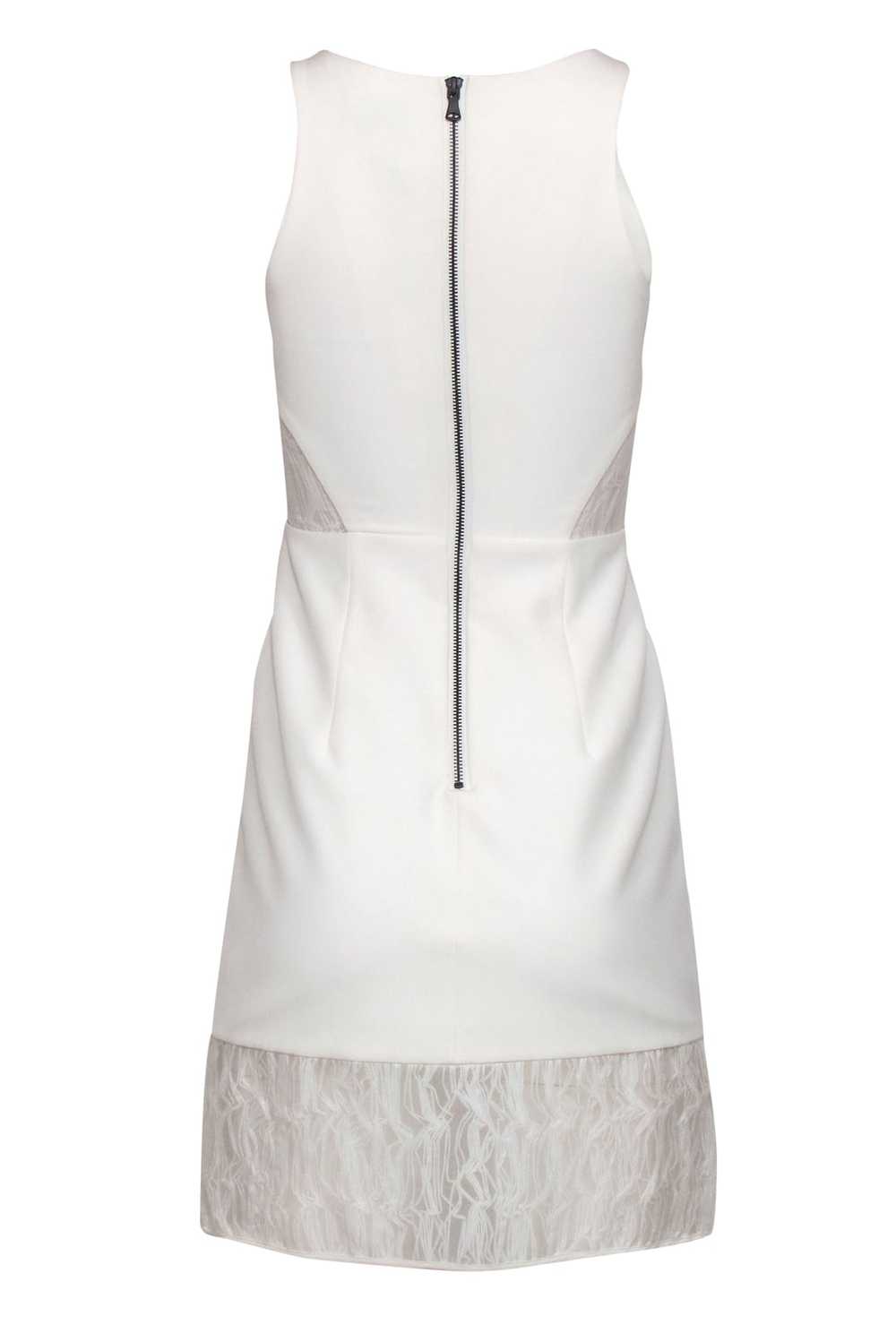 Milly - White A-Line Dress w/ Sheer Mesh Cutouts … - image 3