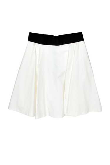 Milly - White Flare Skirt w/ Black Waistband Sz 4 - image 1