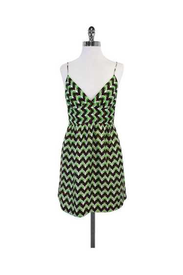 Milly - White, Brown & Green Circle Print Dress Sz