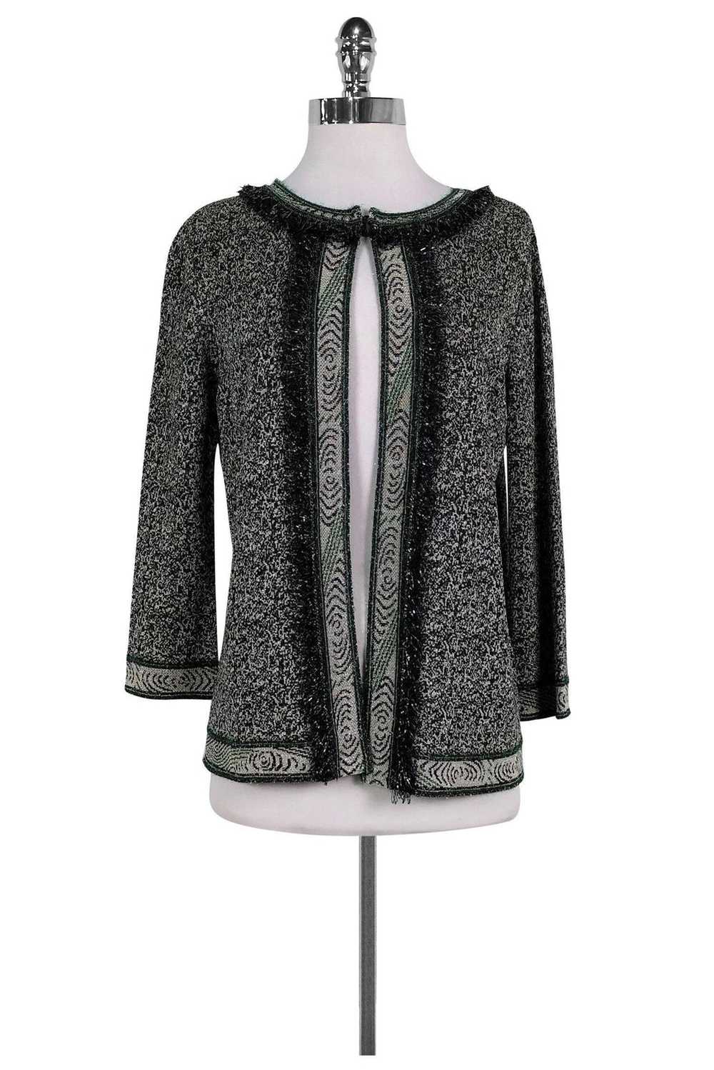 Missoni - Green Metallic Open Cardigan Sz 8 - image 1