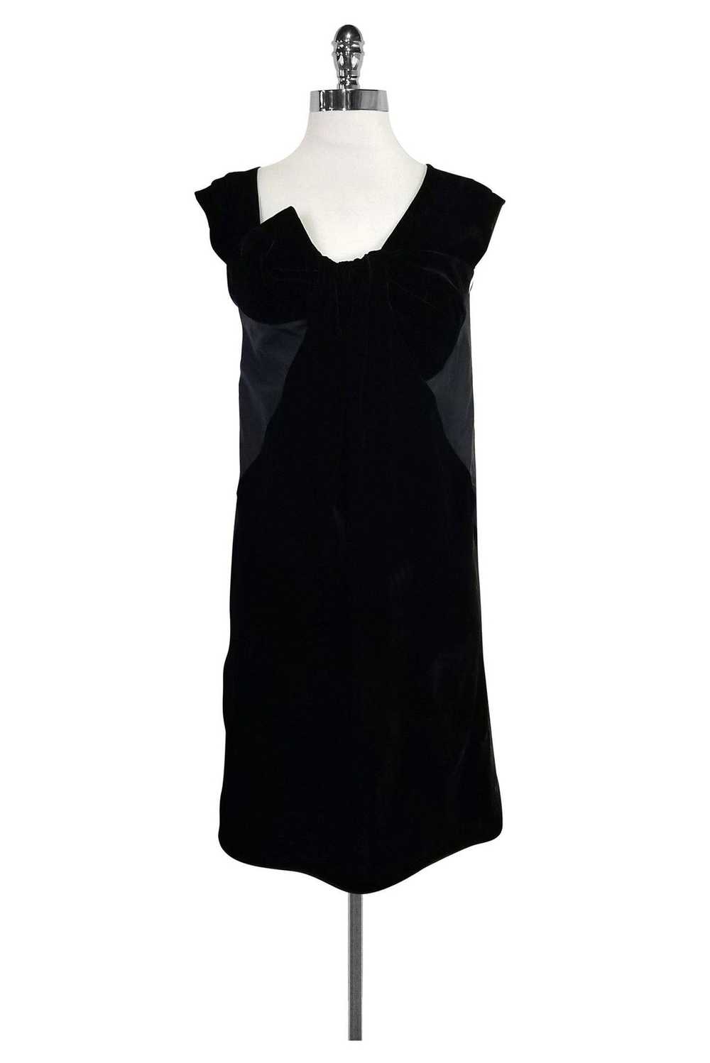 Miu Miu - Black Silk & Velvet Dress Sz 4 - image 1