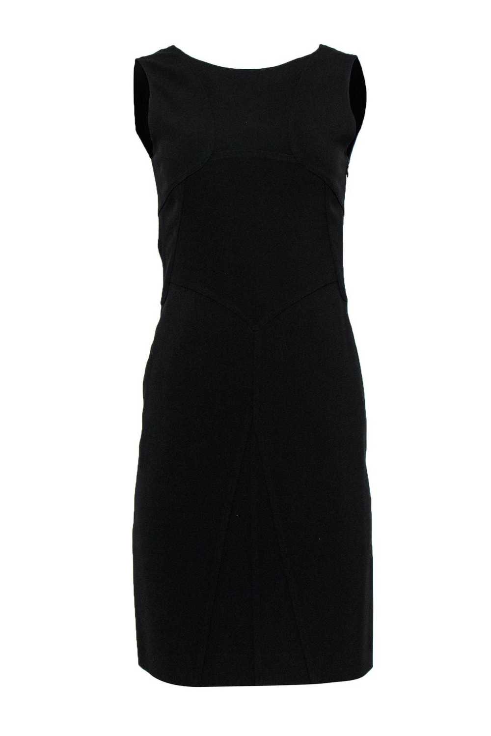 Moschino - Black Fitted V-Back Dress Sz M - image 1