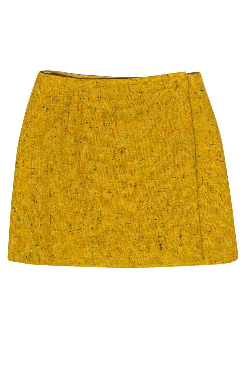 Moschino Couture - Mustard Speckled Tweed Wool Wr… - image 1