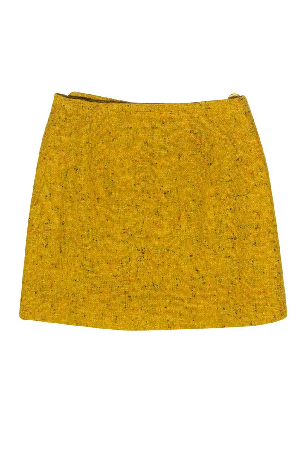 Moschino Couture - Mustard Speckled Tweed Wool Wr… - image 2