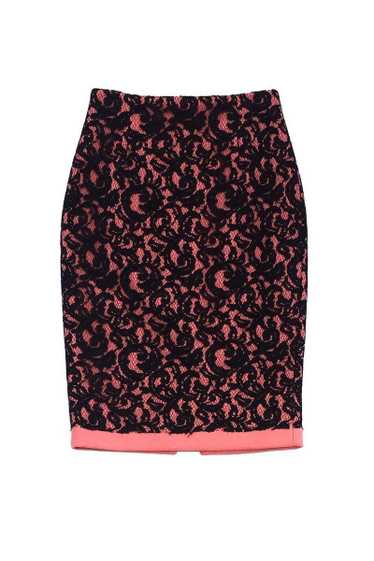 MSGM - Black Lace & Pink Wool Pencil Skirt Sz 6