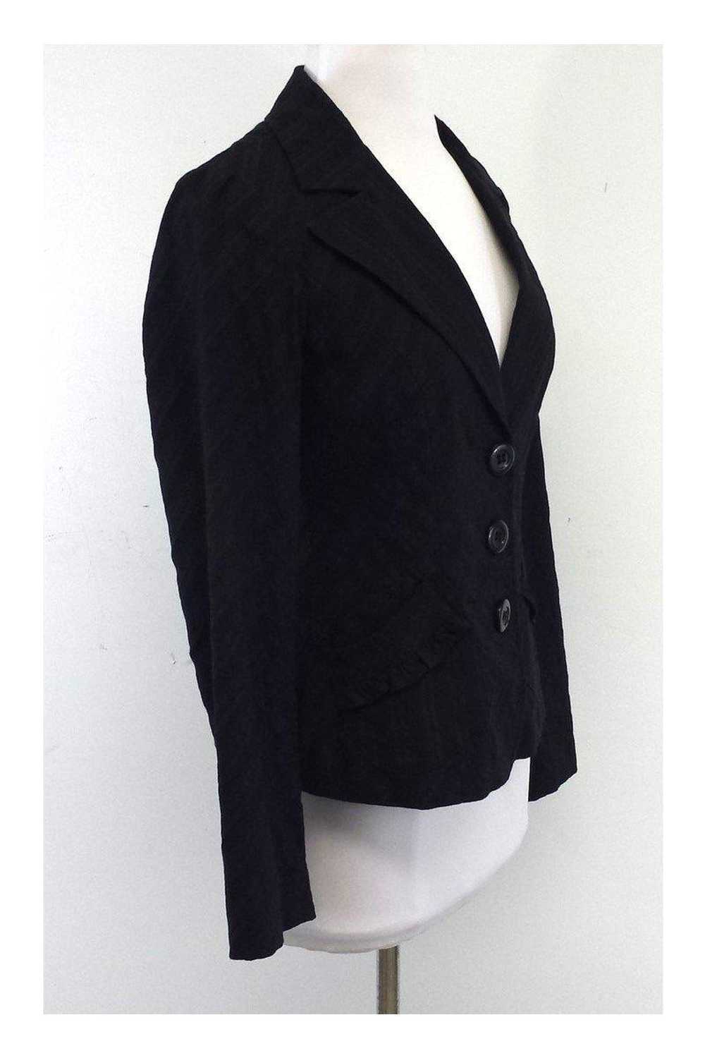 Nanette Lepore - Black Cotton Textured Jacket Sz 4 - image 2