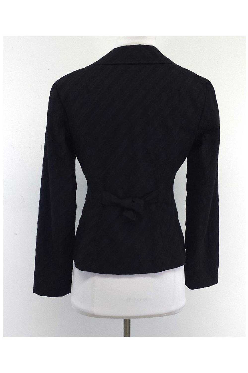 Nanette Lepore - Black Cotton Textured Jacket Sz 4 - image 3