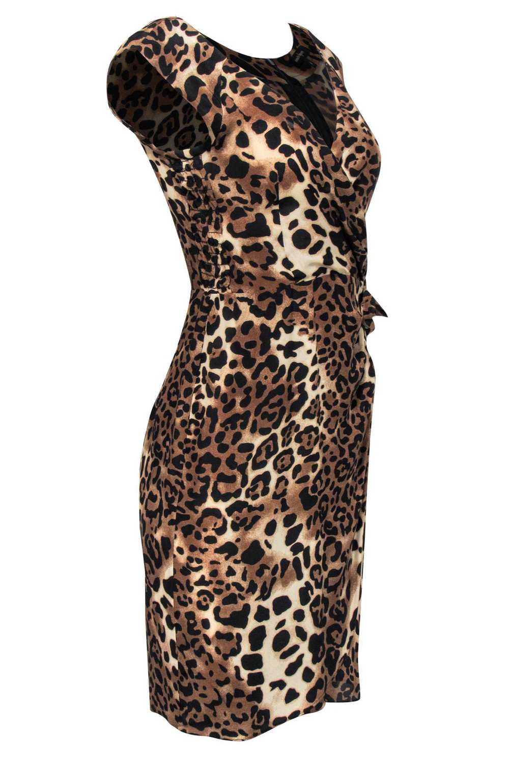 Nanette Lepore - Leopard Print Silk Faux Wrap Dre… - image 2