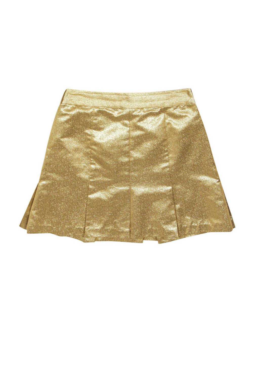 Nanette Lepore - Metallic Gold A-Line Skirt Sz 0 - image 1