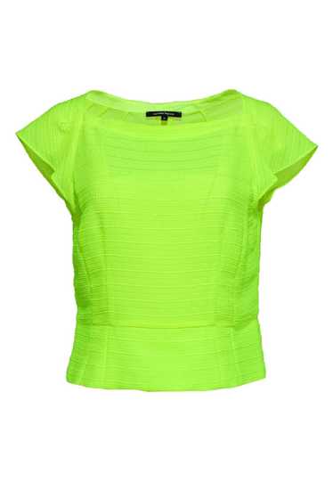 Nanette Lepore - Neon Yellow Cap Sleeve Textured T