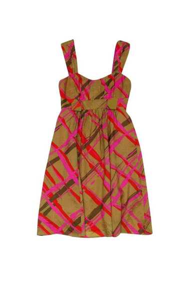 Nanette Lepore - Pink & Brown Print Dress Sz 0