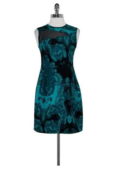 Nanette Lepore - Teal Abstract Print Dress Sz 0 - image 1