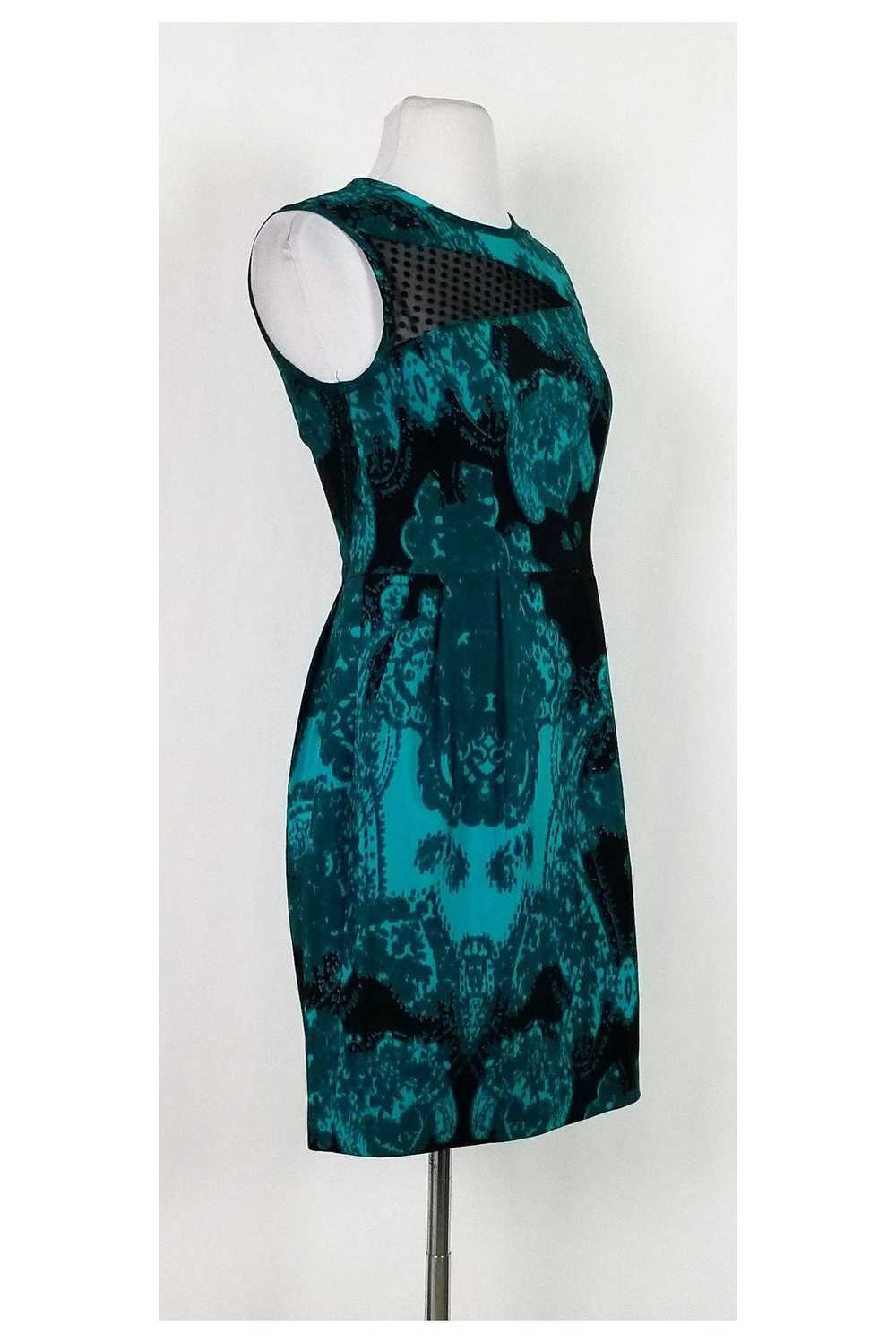 Nanette Lepore - Teal Abstract Print Dress Sz 0 - image 2