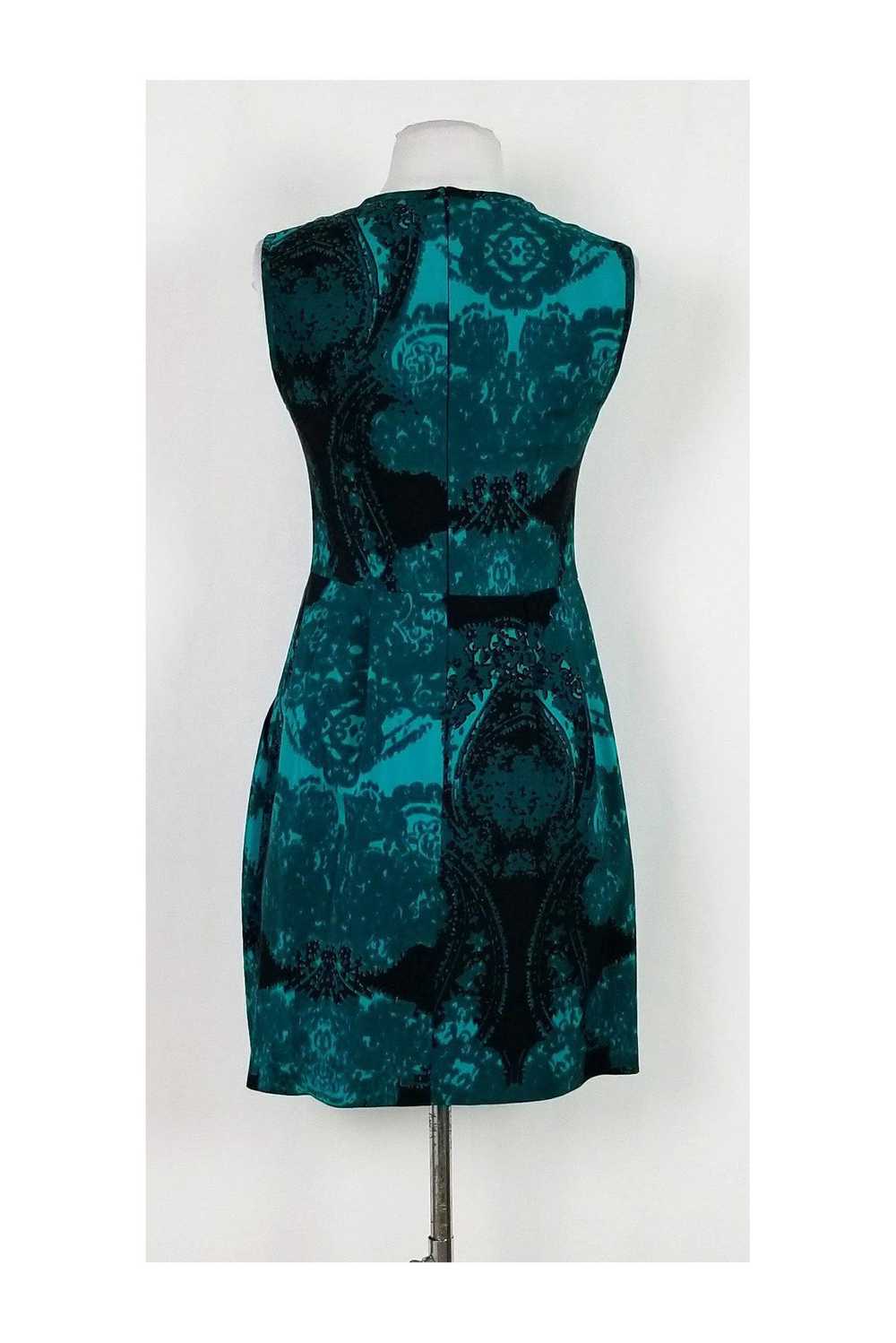 Nanette Lepore - Teal Abstract Print Dress Sz 0 - image 3