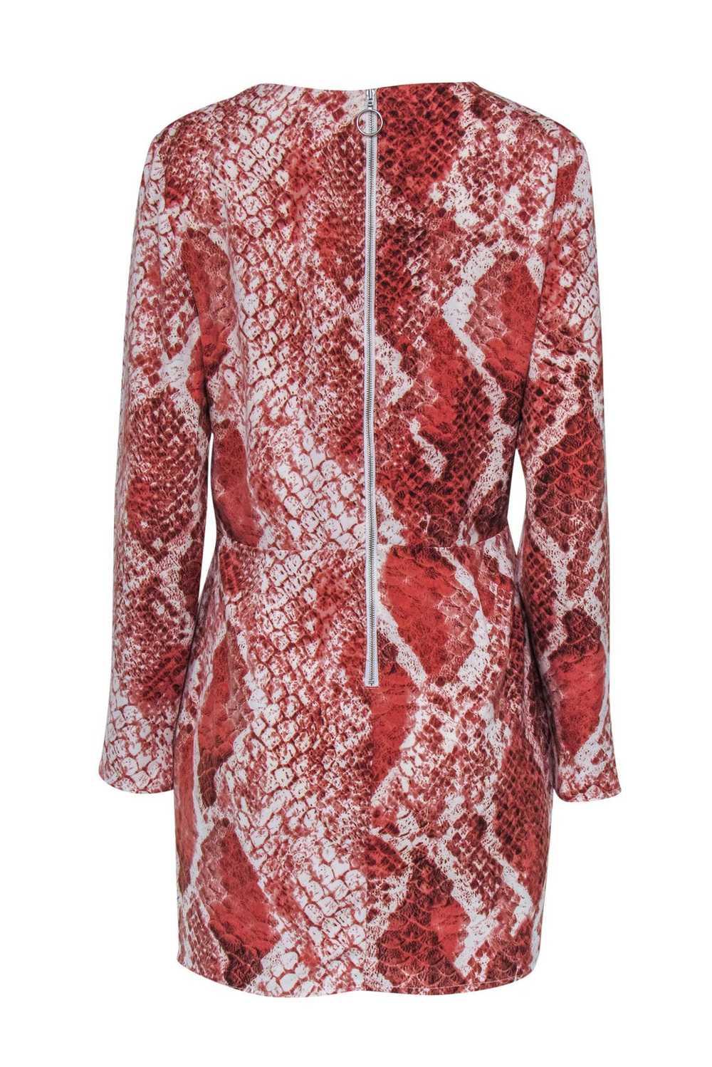 NBD - Blush Snakeskin Plunging Neckline Dress Sz L - image 3