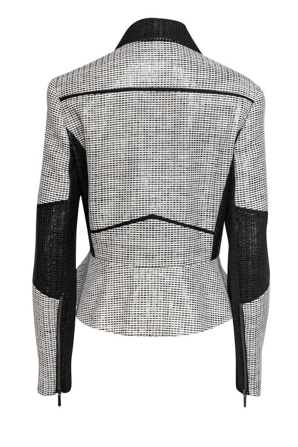 Nicole Miller - Black & White Woven Moto-Style Ja… - image 3