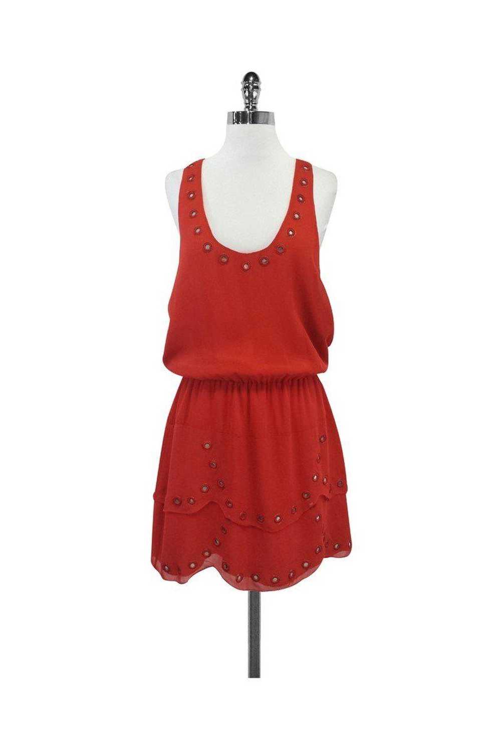 Nicole Miller - Red Silk Sleeveless Dress Sz L - image 1