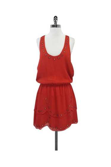 Nicole Miller - Red Silk Sleeveless Dress Sz L - image 1