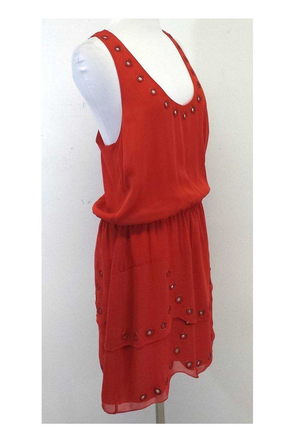 Nicole Miller - Red Silk Sleeveless Dress Sz L - image 2