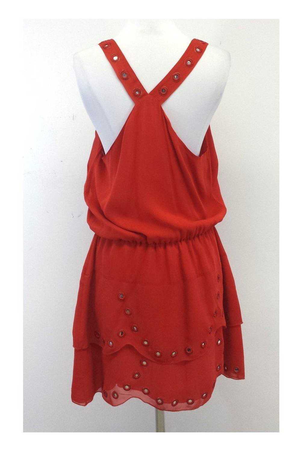 Nicole Miller - Red Silk Sleeveless Dress Sz L - image 3