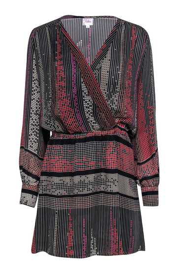 Parker - Black & Multicolor Printed Wrap Front Min