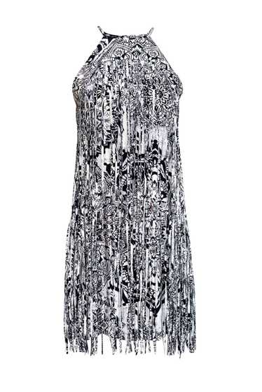 Parker - Black & White Fringe Dress Sz XS - image 1