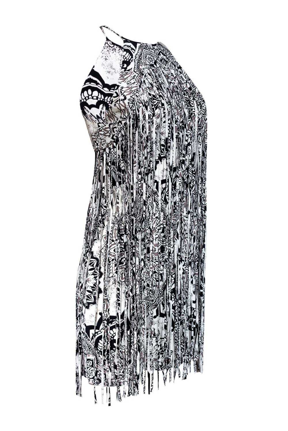 Parker - Black & White Fringe Dress Sz XS - image 2