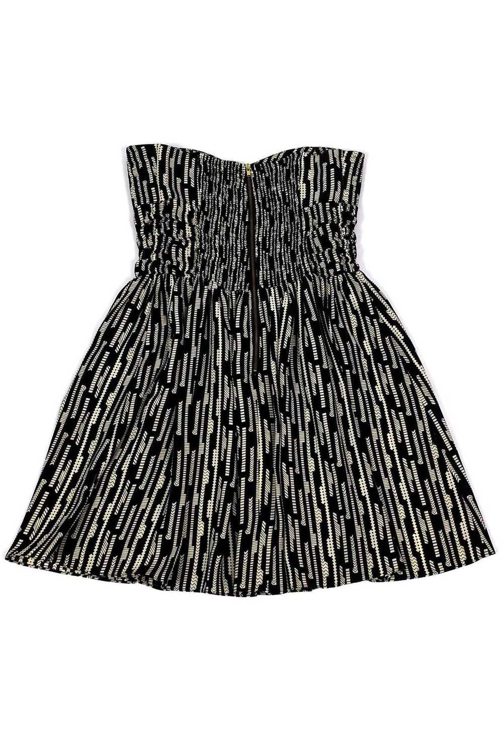 Parker - Black & White Strapless Dress Sz L - image 2